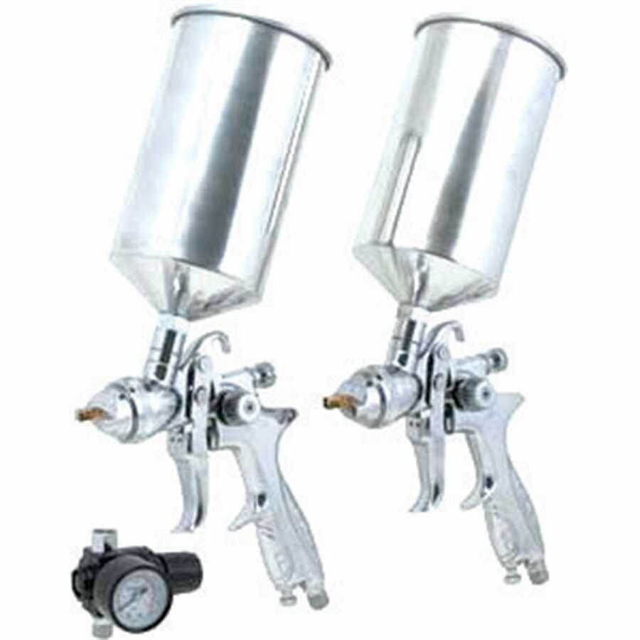 3 Piece Dual Set Up HVLP Spray Gun Kit