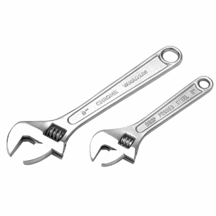 2pc Adjustable Wrench Set 6",8