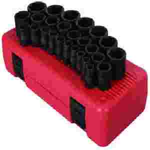 1/2 In Drive Metric Impact Socket Set - 26-Pc...