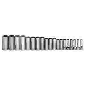 19 pc 3/8" Drive 6-Point Metric Deep Socket on Rai...