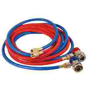 R134a Charging Hose Set w Manual Couplers 10 Ft Re...