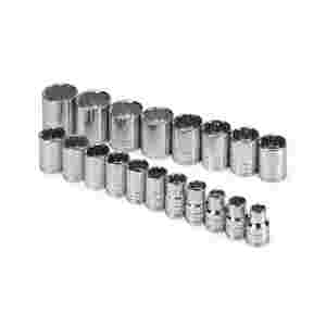 1/2 In Drive 12-Pt Metric Socket Set - 19-Pc