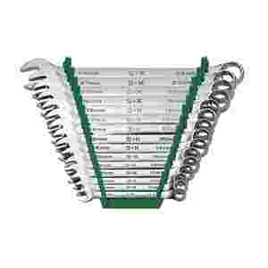 15-Pc SuperKromer Metric Combo Wrench Set - 12 Pt...