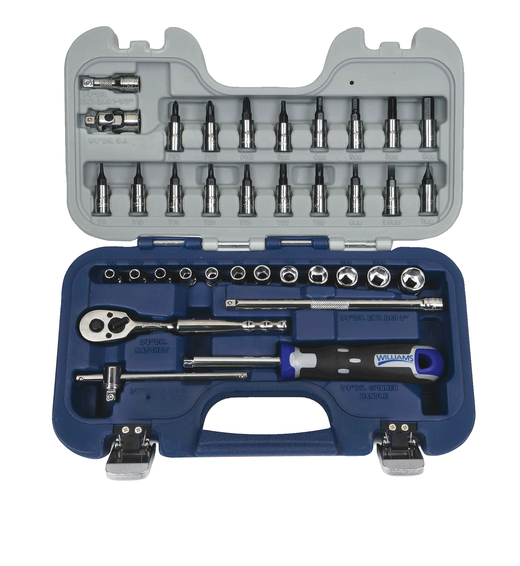 36 pc 1/4" Drive Socket and Drive Tool Set