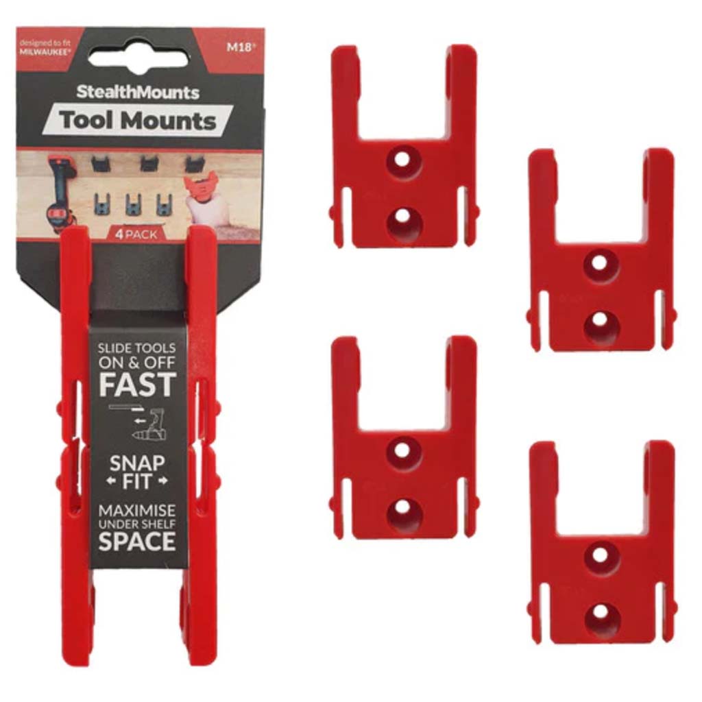 MILWAUKEE M18 TOOL MOUNTS RED 4PK