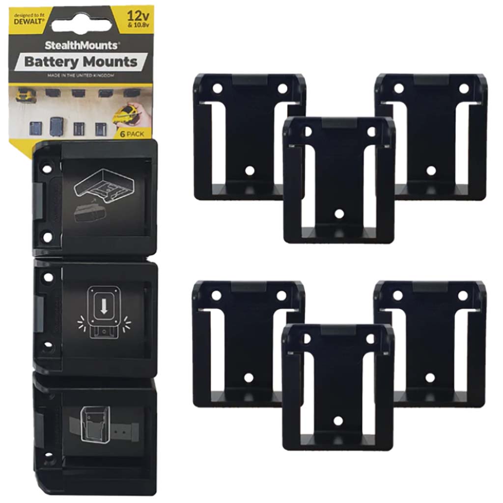 DEWALT BATTERY MOUNTS 12V BLK 6PK