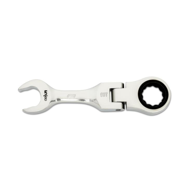 5/8" 90-Tooth 12 Point Stubby Flex Combination Ratcheting Wrench