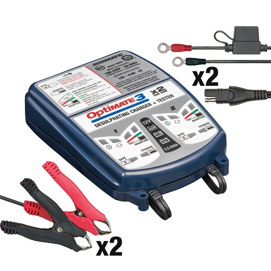 $OPTIMATE 2 BANK BATTERY SAVING CHARGER