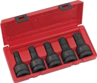 3/4 In Dr Metric Hex Impact Socket Set - 5-Pc