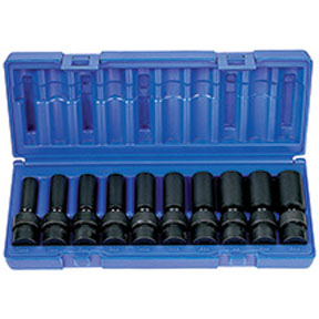 3/8'' Drive Deep Length Metric Universal Set - 10-Pc
