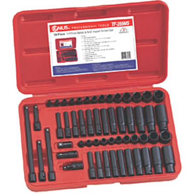 1/4" Drive 6-Pt Impact Socket Set - 55-Pc