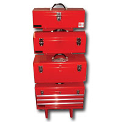 Tool Box Stand Holding Four Hand Tool Boxes