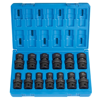 1/2 In Drive Swivel Universal Flex Metric Impact Socket Set 13-P