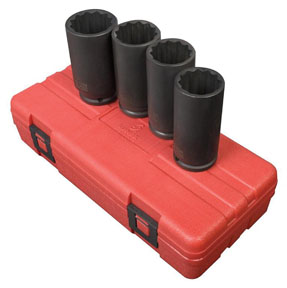 1/2\" Drive 12 Point Spindle Nut Socket Set - 4-Pc
