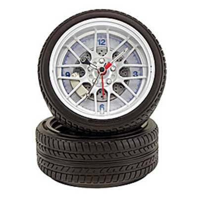 4" Two Tire Desk Clock