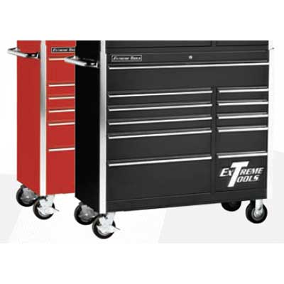 41 1/2 In 11 Drawer Professional Roller Cabinet - Red