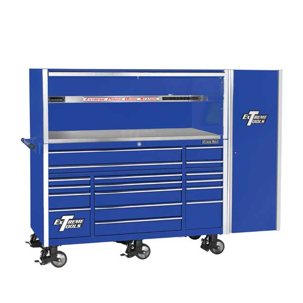 72 In Professional Triple Bank Hutch/Cabinet/Side Combo - Blue F