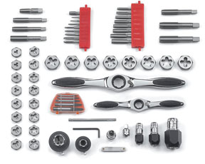 Large Metric Ratcheting Tap and Die Set - 65-Pc