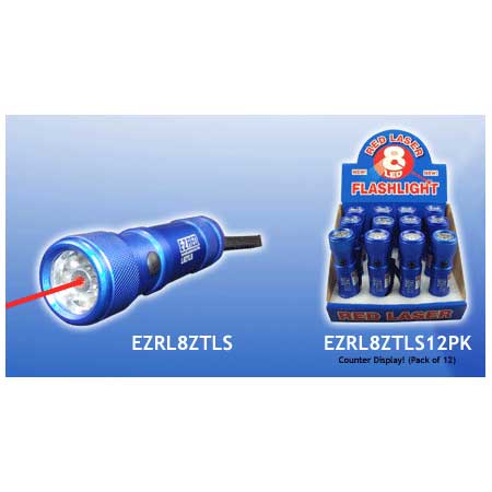 c. 8 Laser LED Flashlight - 12/Pk Counter Display