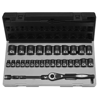 1/2 In Dr Standard Length Metric Duo Socket Set - 29-Pc