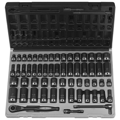 3/8 In Dr 12-Pt Std/Deep Fractional & Metric Duo-Socket Set - 59