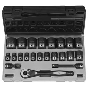 1/2 In Dr 12-Pt Std Length Fractional Duo Socket Set - 22-Pc