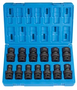 1/2 Inch Drivr 12 Pt Std Swivel Universal Flex Metric Socket Set
