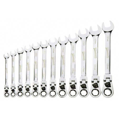 12 pc 12-Point Metric Flex-Head Reversible Ratcheting Combinatio