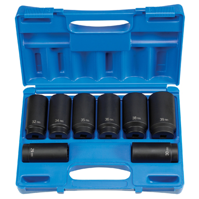 1/2 In Dr 12-Pt Axle Spindle Nut Socket Set - 8-Pc