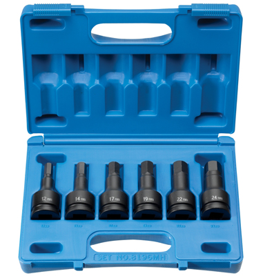 3/4 In Drive Metric Hex Driver Set - 6-Pc