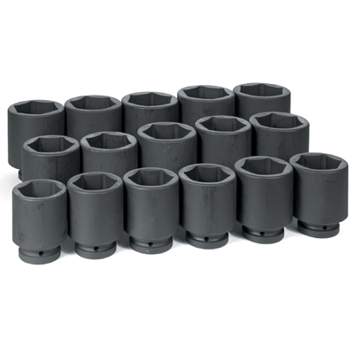 1 In Dr Deep Fractional 6 Pt Impact Socket Set - 16-Pc