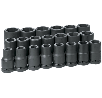 Grey Pneumatic 9021D 1" Deep Impact Socket Set 21-Pc