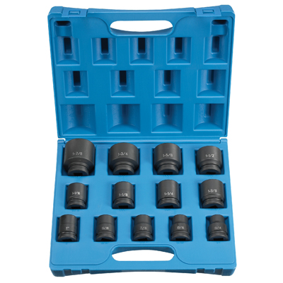 3/4 In Dr Std Fractional 12 Pt Impact Socket Set - 13-Pc