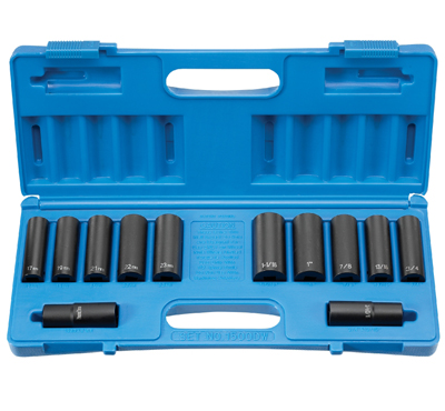 1/2" Drive 6-Point Extra-Thin Impact Socket Set - 1500DW