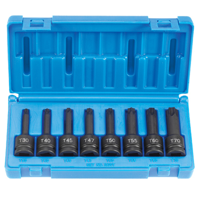 1/2 In Dr Internal Star Impact Socket Bit Driver Set - 8-Pc