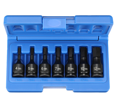 3/8 Dr Metric Hex Impact Bit Driver Set - 7-Pc
