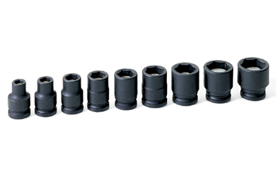 3/8 In Dr Std 6 Pt Fractional Magnetic Impact Socket Set - 9-Pc