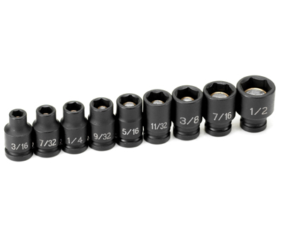 1/4 In Dr 6-Pt Std Fractional Magnetic Set - 9-Pc