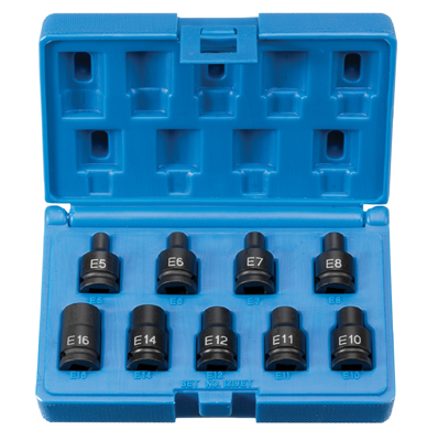 3/8" Drive Star Impact Socket Set 9-Pc - Grey Pneumatic 1219ET