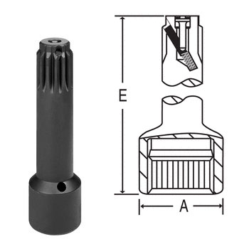 #5 Spline x 8 In Extension w/ Lock Button