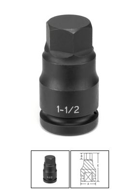 1" Drive x 13/16" Hex Driver