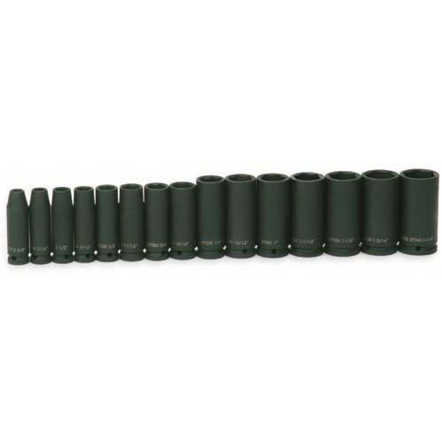 1/2 In Dr 6 Pt Deep Impact Socket Set - 15-Pc