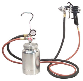2 Quart Pressure Pot with Gun and Hose - Black Handle - 1.2mm No