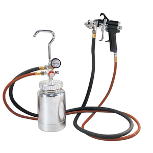 2 Quart Pressure Pot with Gun and Hose - Black Handle - 1.2mm No