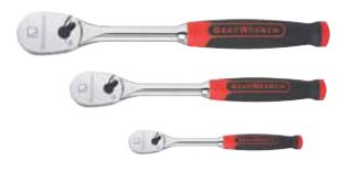 1/4, 3/8 & 1/2 Inch Drive Cushion Grip Ratchet Set 3 Pc