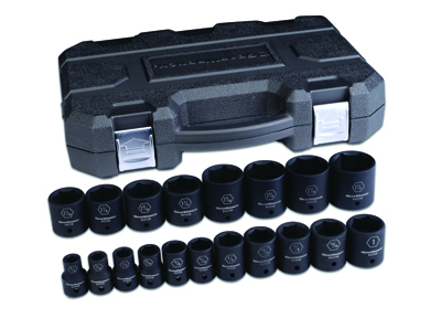 19 Pc. Impact SAE Standard Socket Set 1/2\" DRIVE