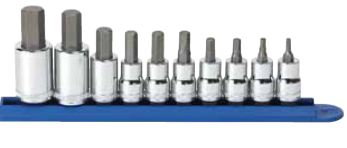 10 Pc. METRIC HEX Bit Socket Set 3/8" & 1/2" DRIVE