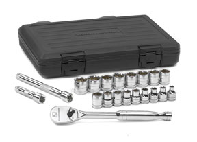 20 Pt. METRIC 6 Pt. Standard Socket Set 3/8" DRIVE