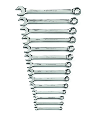 14 Piece 6 Point Full Polish Metric Combination Non-Ratcheting W