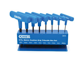Cushion-Grip T-Handle Metric Hex Key Set w/ Stand 2-10mm - 8-Pc